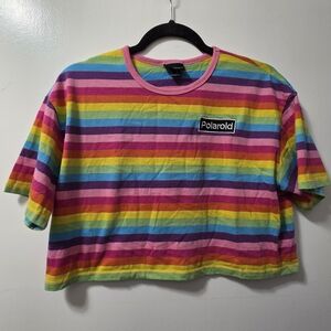 Polaroid Striped Crop Top